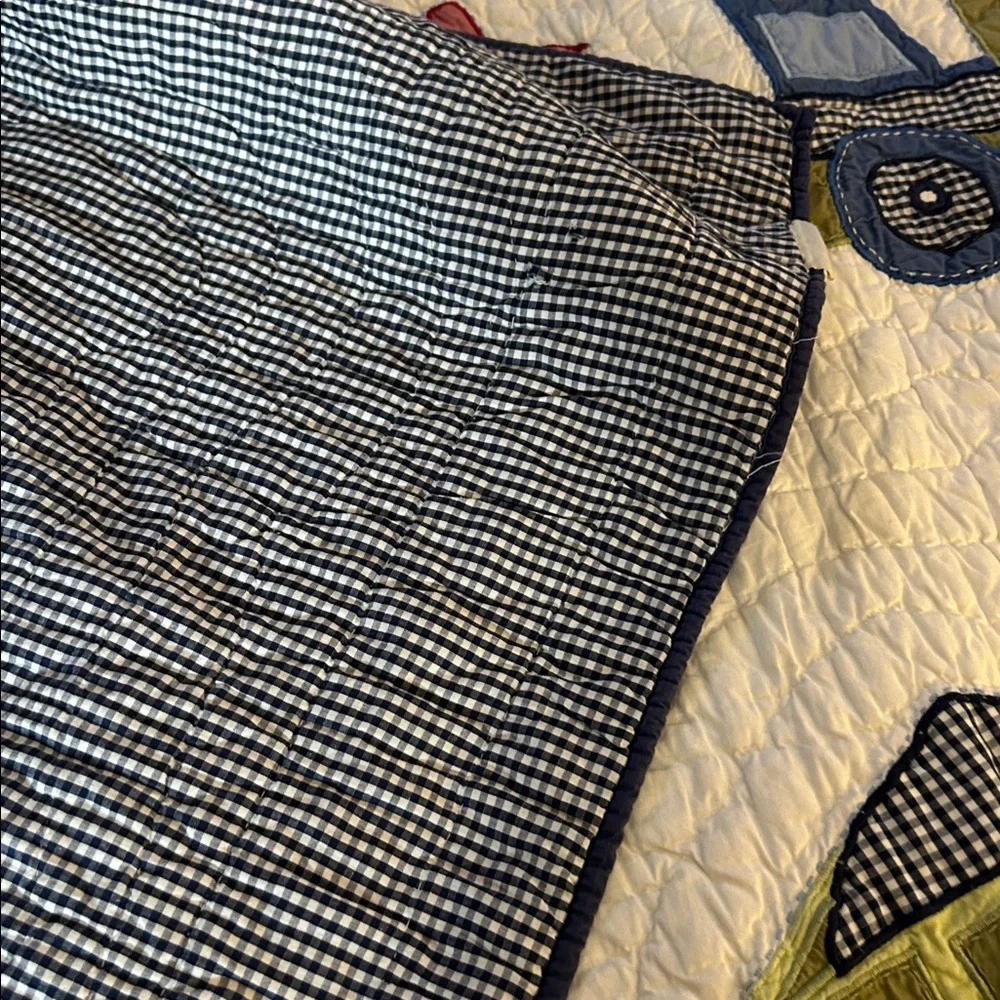 Pottery Barn Kids trucks vehicles construction TWIN QUILT - Picture 4 of 5